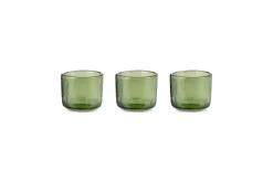 Irda Glass Small Tealight - Dark Emerald - Small (Set of 3)
