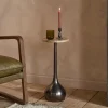 Israj Marble & Iron Side Table - Aged Black