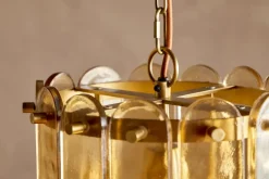 Itan Recycled Glass Tiered Pendant - Amber