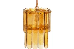 Itan Recycled Glass Tiered Pendant - Amber