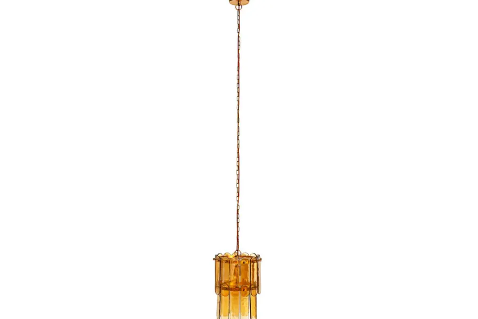 Itan Recycled Glass Tiered Pendant - Amber