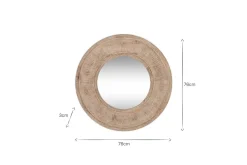 Itwa Mango Wood Carved Mirror - Natural