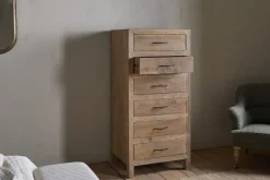 Iya Reclaimed Wood Tall Boy Chest of Drawers - Natural