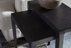 Jagan Cast Metal Nesting Side Tables - Aged Black - (Set of 2)