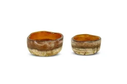 Janka Tealight Holders - Dark Amber (Set of 2)