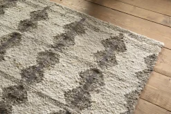 Japandi Handspun Cotton & Wool Rug - Cream & Clay