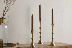 Javanee Candle Holder - Antique Brass