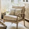 Jaya Acacia Wood & Linen Occasional Chair - Natural