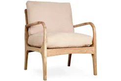 Jaya Acacia Wood & Linen Occasional Chair - Natural