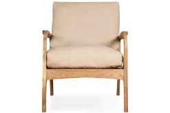 Jaya Acacia Wood & Linen Occasional Chair - Natural