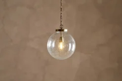 Jayeda Recycled Glass Ball Pendant - Clear
