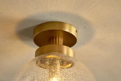 Jayeda Recycled Glass Rice Ball Flush Light - Clear