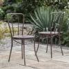 Jeavika Iron Outdoor Bistro Chair - Black