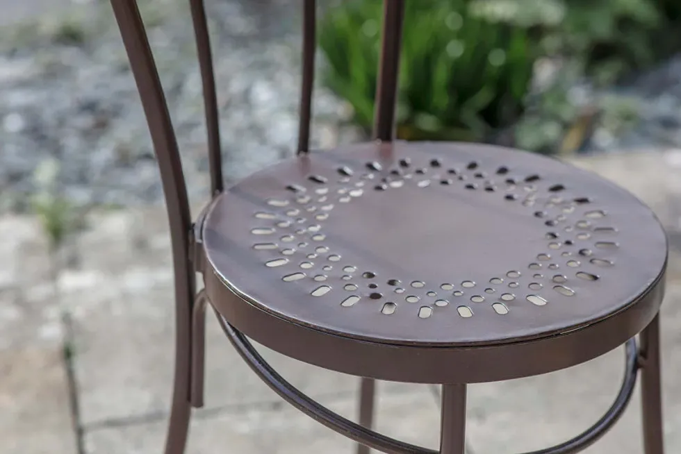 Jeavika Iron Outdoor Bistro Chair - Black