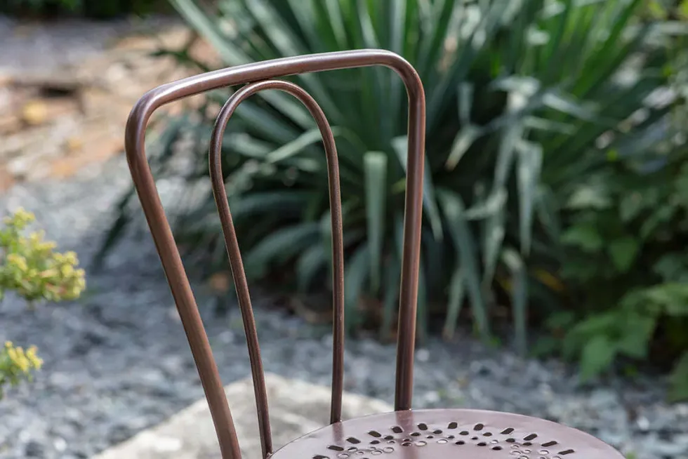 Jeavika Iron Outdoor Bistro Chair - Black