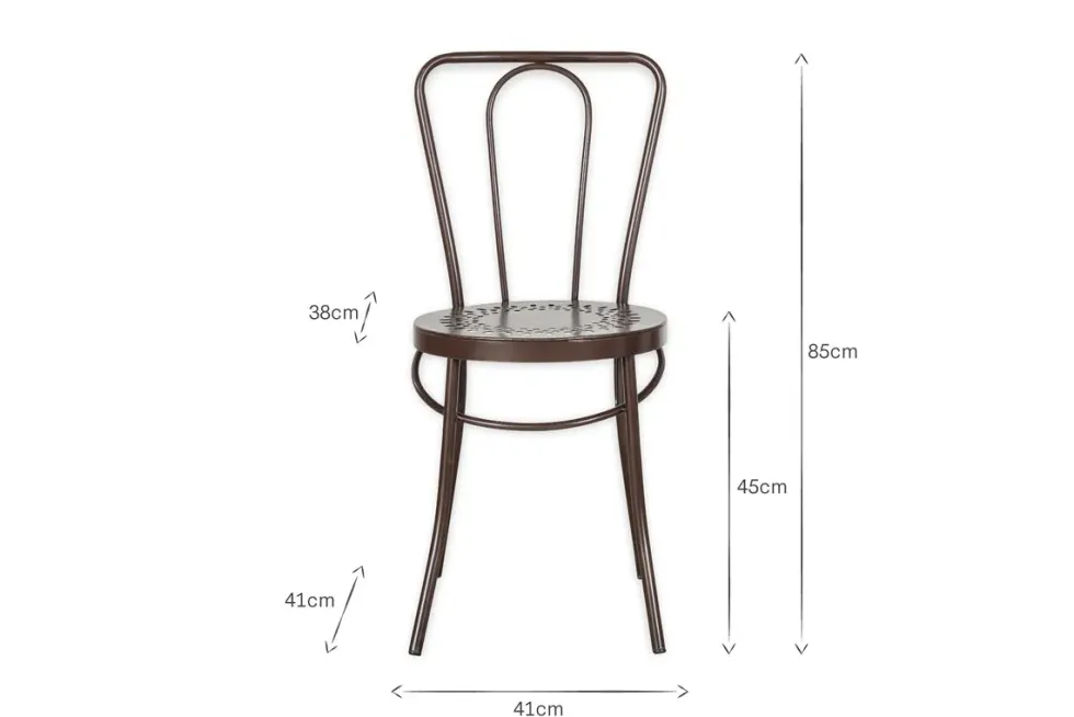 Jeavika Iron Outdoor Bistro Chair - Black
