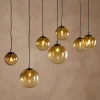Jerami Recycled Glass Linear Statement Chandelier - Caramel