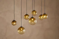 Jerami Recycled Glass Linear Statement Chandelier - Caramel