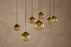 Jerami Recycled Glass Linear Statement Chandelier - Caramel