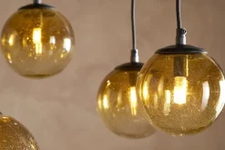 Jerami Recycled Glass Linear Statement Chandelier - Caramel