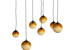 Jerami Recycled Glass Linear Statement Chandelier - Caramel