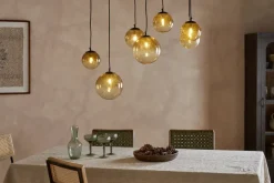 Jerami Recycled Glass Linear Statement Chandelier - Caramel