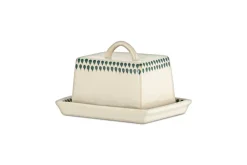 Juniper Drop Butter Dish - Cream & Juniper