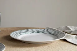 Juniper Drop Dinnerware Set - Cream & Juniper (Set of 12)