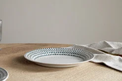 Juniper Drop Dinnerware Set - Cream & Juniper (Set of 12)