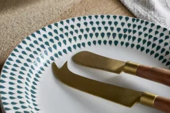 Juniper Drop Dinnerware Set - Cream & Juniper (Set of 12)