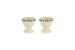 Juniper Drop Egg Cups - Cream & Juniper (Set of 2)
