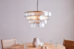Kagitha Recycled Glass Statement Chandelier - Clear
