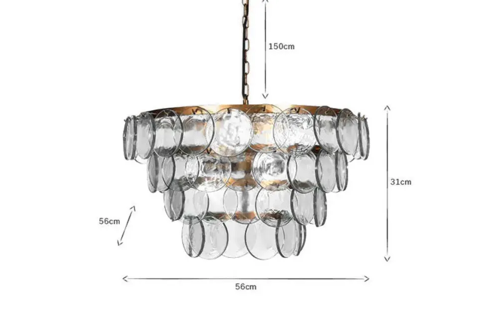 Kagitha Recycled Glass Statement Chandelier - Clear