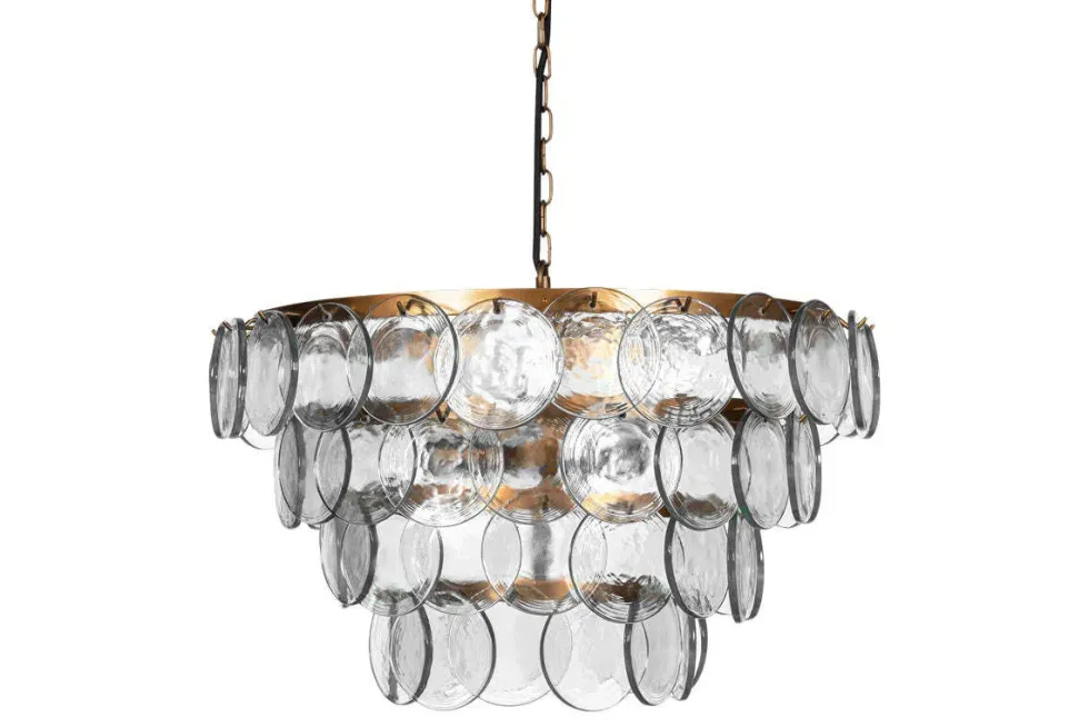 Kagitha Recycled Glass Statement Chandelier - Clear