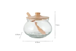 Kali Round Storage Jar - Natural & Clear