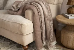 Kambali Disressed Wool Jacquard Throw - Natural