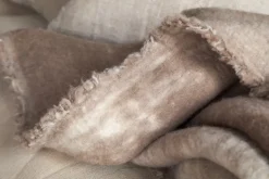 Kambali Disressed Wool Jacquard Throw - Natural
