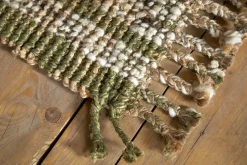 Kanta Jute & Textural Tweed Runner - Olive Green