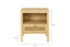 Kanz Mango Wood Bedside Table