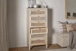 Kanz Mango Wood Tall Boy Chest of Drawers - Natural