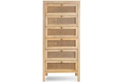 Kanz Mango Wood Tall Boy Chest of Drawers - Natural