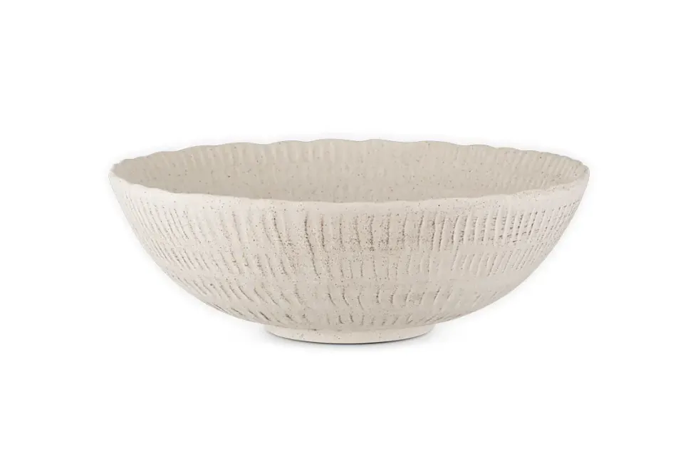Kayanna Ceramic Decorative Bowl - White
