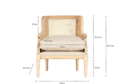 Kaziria Cane & Linen Armchair - Natural