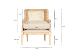 Kaziria Cane & Linen Armchair - Natural