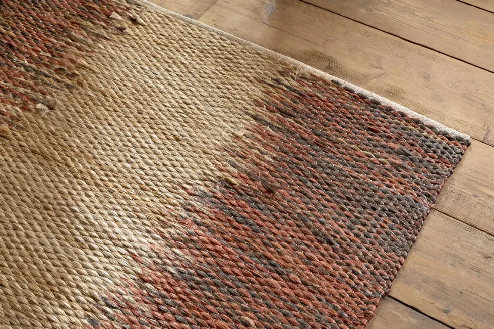 Kekere Jute & Cotton Rug - Natural & Rust