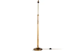 Kera Wood & Metal Floor Lamp Base - Antique Brass & Natural