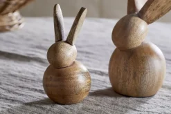 Khara Mango Wood Rabbit Standing Decoration - Natural