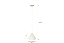 Kiara Organic Shape Ceramic Pendant Light - Off White & Antique Brass