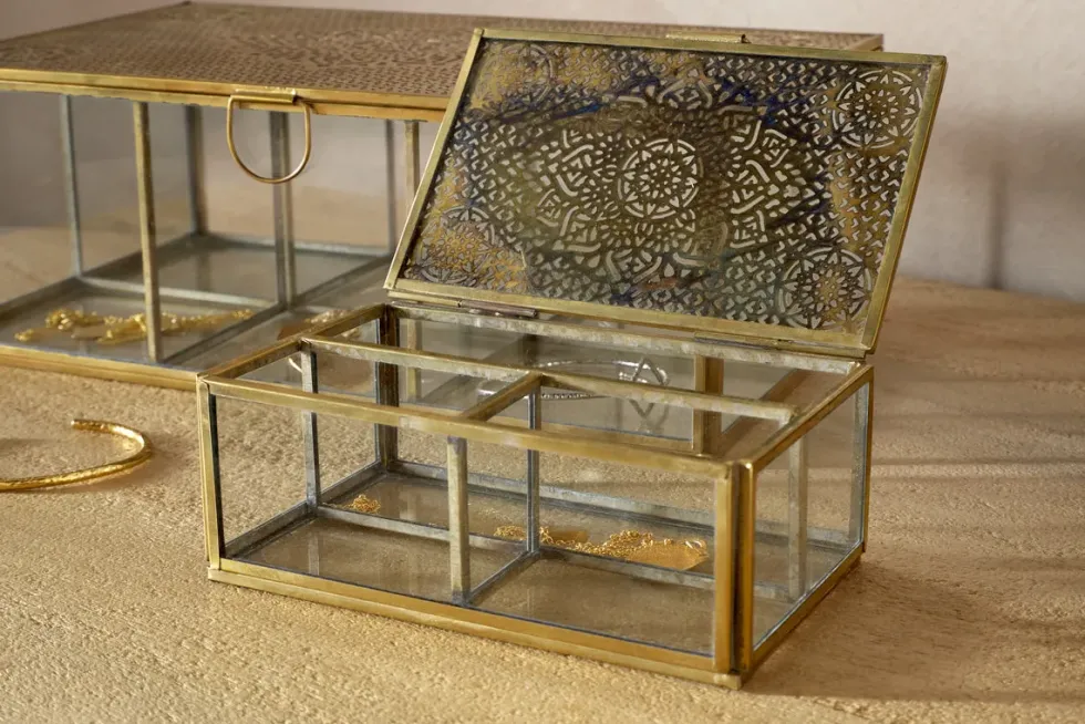 Kijang Jewellery Box - Brass & Clear