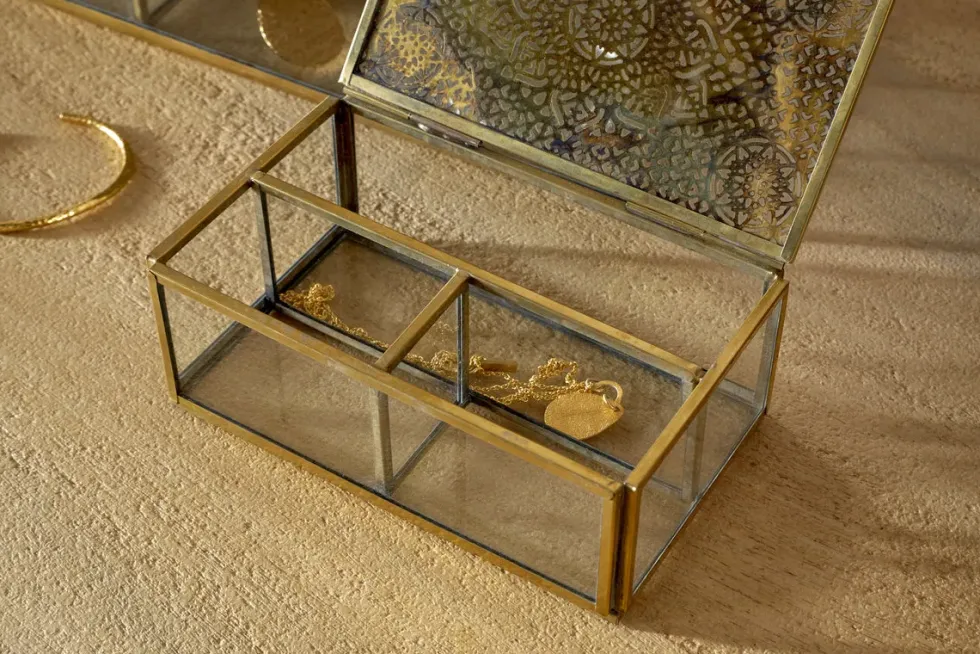 Kijang Jewellery Box - Brass & Clear